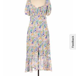 ASTR the Label Floral Midi Dress with Ruffle Hem